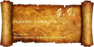 Györke Izabella névjegykártya